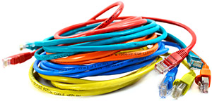 Stack of colorful USB cables