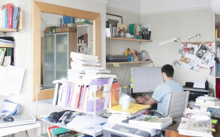 cluttered desk
